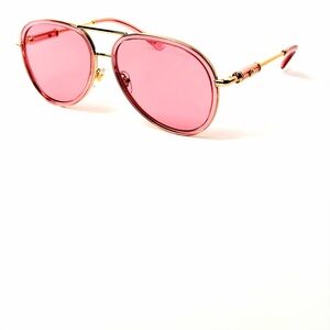 Versace Mod. 2260 1002/84 Pink Aviator Pink and Gold Sunglasses